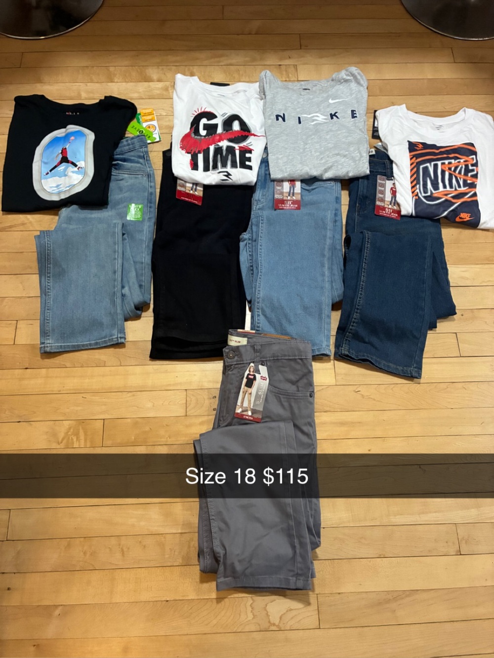 Nike Kids Light and Dark Blue Denim Jeans Bundle